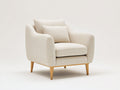Poltrona - Tessuto-legno - 88 x 87 x 86 cm - Avorio - Stile scandinavo elegante