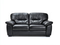 Divano lineare - Similpelle-legno - 184 x 96 x 96 cm - Nero - Stile classico imbottito