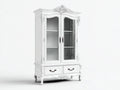 Librerie - Legno - MDF - Vetro - 114x46x208 cm - Bianco - Stile barocco