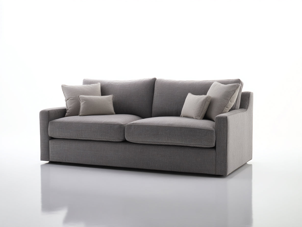 Divano lineare - Tessuto - 192 x 91 x 88 cm - Grigio - Stile contemporaneo sobrio