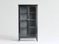Librerie - Legno-MDF-Vetro-Metallo - 94x39x186 cm - Grigio antracite - Stile moderno essenziale