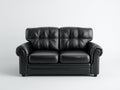 Divano lineare - Similpelle-legno - 176 x 90 x 91 cm - Nero - Stile tradizionale capitonné