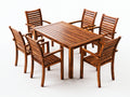 Set da pranzo da esterno - Legno massello - 180x90x75 cm - Marrone ramato - Stile classico