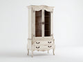 Librerie - Legno-MDF-Vetro - 108x48x208 cm - Avorio-Marrone - Stile barocco