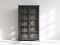 Librerie - Legno-MDF-Vetro-Metallo - 103x43x190 cm - Grigio carbone - Stile classico contemporaneo
