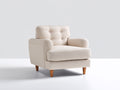 Poltrona - Tessuto-legno - 91 x 90 x 89 cm - Beige chiaro - Stile moderno classico