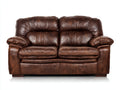 Divano lineare - Similpelle-legno - 181 x 99 x 101 cm - Marrone scuro - Stile tradizionale avvolgente