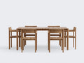 Set da pranzo da esterno - Legno massello - 190x90x75 cm - Marrone naturale - Stile contemporaneo