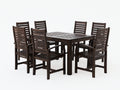 Set da pranzo da esterno - Legno massello - 180x90x75 cm - Marrone scuro - Stile rustico