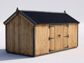 Casetta da giardino - Legno - 320x235x245 cm - Legno miele-Nero - Stile rustico con accesso ampio