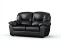 Divano lineare - Similpelle-legno - 182 x 95 x 97 cm - Nero - Stile classico imbottito