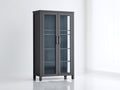 Librerie - Legno-MDF-Vetro-Metallo - 90x40x174 cm - Grigio antracite - Stile contemporaneo minimalista