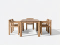 Set da pranzo da esterno - Legno massello - 180x90x75 cm - Marrone naturale - Stile rustico
