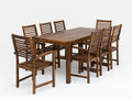 Set da pranzo da esterno - Legno massello - 210x100x75 cm - Marrone noce - Stile tradizionale