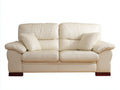 Divano lineare - Similpelle-legno - 183 x 98 x 101 cm - Avorio - Stile classico avvolgente