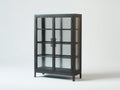 Librerie - Metallo-Vetro - 108x42x168 cm - Grigio antracite - Stile industriale contemporaneo